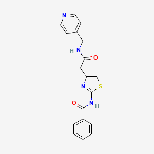 molecular formula C18H16N4O2S B2640181 N-(4-(2-氧代-2-((吡啶-4-基甲基)氨基)乙基)噻唑-2-基)苯甲酰胺 CAS No. 941943-19-7