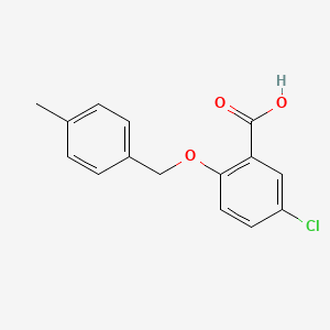 molecular formula C15H13ClO3 B2640184 5-Chloro-2-[(4-methylbenzyl)oxy]benzoic acid CAS No. 938253-30-6