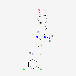 molecular formula C18H17Cl2N5O2S B2640192 2-{[4-amino-5-(4-methoxybenzyl)-4H-1,2,4-triazol-3-yl]sulfanyl}-N-(3,5-dichlorophenyl)acetamide CAS No. 898605-71-5