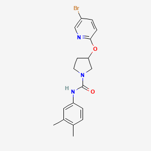 3-((5-bromopyridin-2-yl)oxy)-N-(3,4-dimethylphenyl)pyrrolidine-1-carboxamide