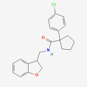 molecular formula C21H22ClNO2 B2640197 1-(4-氯苯基)-N-[(2,3-二氢-1-苯并呋喃-3-基)甲基]环戊基-1-甲酰胺 CAS No. 2097863-73-3