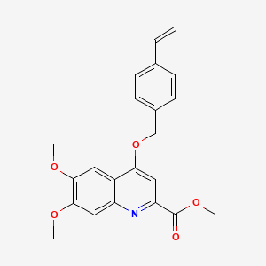 molecular formula C22H21NO5 B2640201 Methyl 4-[(4-ethenylphenyl)methoxy]-6,7-dimethoxyquinoline-2-carboxylate CAS No. 1359509-73-1