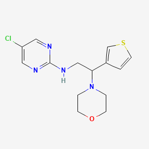 molecular formula C14H17ClN4OS B2640205 5-Chloro-N-(2-morpholin-4-yl-2-thiophen-3-ylethyl)pyrimidin-2-amine CAS No. 2379995-24-9