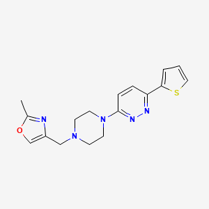molecular formula C17H19N5OS B2640207 2-Methyl-4-[[4-(6-thiophen-2-ylpyridazin-3-yl)piperazin-1-yl]methyl]-1,3-oxazole CAS No. 2380184-00-7