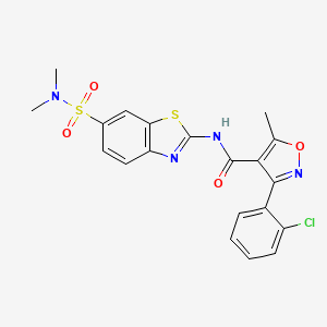 3-(2-chlorophenyl)-N-(6-(N,N-dimethylsulfamoyl)benzo[d]thiazol-2-yl)-5-methylisoxazole-4-carboxamide