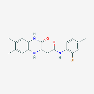 molecular formula C19H20BrN3O2 B2640211 N-(2-bromo-4-methylphenyl)-2-(6,7-dimethyl-3-oxo-1,2,3,4-tetrahydroquinoxalin-2-yl)acetamide CAS No. 484049-24-3