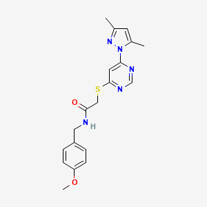 2-((6-(3,5-dimethyl-1H-pyrazol-1-yl)pyrimidin-4-yl)thio)-N-(4-methoxybenzyl)acetamide
