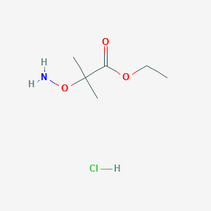 molecular formula C6H14ClNO3 B2640213 Ethyl 2-aminooxy-2-methylpropanoate;hydrochloride CAS No. 89584-53-2