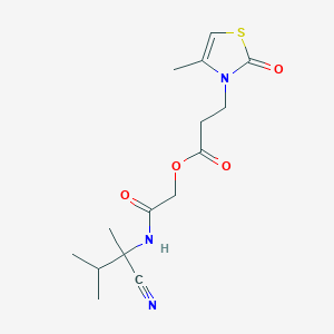 molecular formula C15H21N3O4S B2640216 [2-[(2-Cyano-3-methylbutan-2-yl)amino]-2-oxoethyl] 3-(4-methyl-2-oxo-1,3-thiazol-3-yl)propanoate CAS No. 874609-31-1