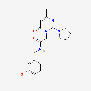 molecular formula C19H24N4O3 B2640228 N-[(3-methoxyphenyl)methyl]-2-[4-methyl-6-oxo-2-(pyrrolidin-1-yl)-1,6-dihydropyrimidin-1-yl]acetamide CAS No. 1251710-99-2