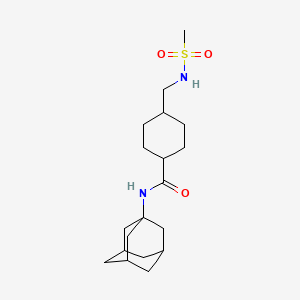 molecular formula C19H32N2O3S B2640240 N-((3s,5s,7s)-adamantan-1-yl)-4-(methylsulfonamidomethyl)cyclohexanecarboxamide CAS No. 1219845-02-9