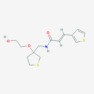 (E)-N-((3-(2-hydroxyethoxy)tetrahydrothiophen-3-yl)methyl)-3-(thiophen-3-yl)acrylamide
