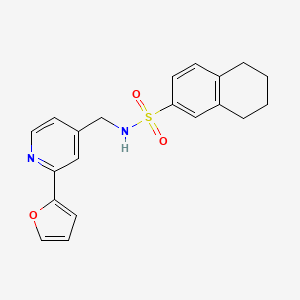 molecular formula C20H20N2O3S B2640246 N-((2-(furan-2-yl)pyridin-4-yl)methyl)-5,6,7,8-tetrahydronaphthalene-2-sulfonamide CAS No. 2034440-61-2