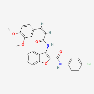 (Z)-N-(4-chlorophenyl)-3-(3-(3,4-dimethoxyphenyl)acrylamido)benzofuran-2-carboxamide