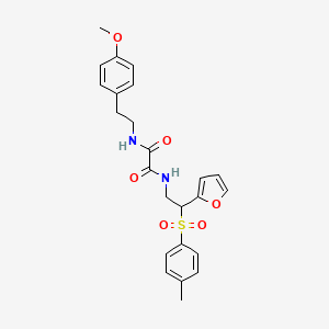 molecular formula C24H26N2O6S B2640251 N-[2-(furan-2-yl)-2-(4-methylbenzenesulfonyl)ethyl]-N'-[2-(4-methoxyphenyl)ethyl]ethanediamide CAS No. 896325-18-1