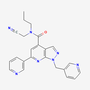 molecular formula C23H21N7O B2640256 N-(cyanomethyl)-N-propyl-6-(pyridin-3-yl)-1-[(pyridin-3-yl)methyl]-1H-pyrazolo[3,4-b]pyridine-4-carboxamide CAS No. 1376267-56-9