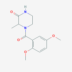 molecular formula C14H18N2O4 B2640257 4-(2,5-Dimethoxybenzoyl)-3-methylpiperazin-2-one CAS No. 1104729-22-7