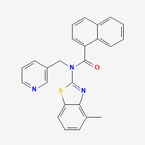 B2640260 N-(4-methylbenzo[d]thiazol-2-yl)-N-(pyridin-3-ylmethyl)-1-naphthamide CAS No. 922828-02-2