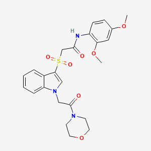 molecular formula C24H27N3O7S B2640267 N-(2,4-dimethoxyphenyl)-2-((1-(2-morpholino-2-oxoethyl)-1H-indol-3-yl)sulfonyl)acetamide CAS No. 878059-55-3