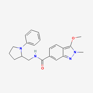 molecular formula C21H24N4O2 B2640274 3-methoxy-2-methyl-N-((1-phenylpyrrolidin-2-yl)methyl)-2H-indazole-6-carboxamide CAS No. 1797704-10-9