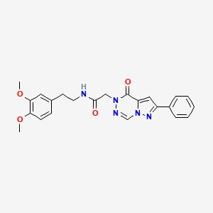 molecular formula C23H23N5O4 B2640286 N-[2-(3,4-dimethoxyphenyl)ethyl]-2-(4-oxo-2-phenylpyrazolo[1,5-d][1,2,4]triazin-5(4H)-yl)acetamide CAS No. 951478-68-5