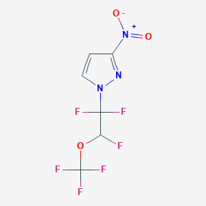 molecular formula C6H3F6N3O3 B2640313 3-nitro-1-[1,1,2-trifluoro-2-(trifluoromethoxy)ethyl]-1H-pyrazole CAS No. 2375270-69-0