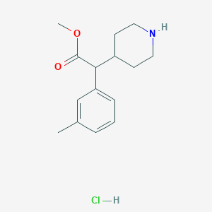 molecular formula C15H22ClNO2 B2640385 Methyl 2-(3-methylphenyl)-2-piperidin-4-ylacetate;hydrochloride CAS No. 2460754-46-3