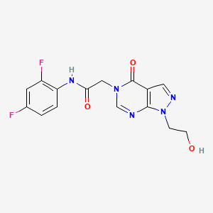 molecular formula C15H13F2N5O3 B2640399 N-(2,4-difluorophenyl)-2-[1-(2-hydroxyethyl)-4-oxopyrazolo[3,4-d]pyrimidin-5-yl]acetamide CAS No. 900011-87-2