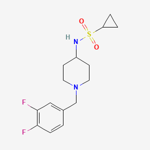 molecular formula C15H20F2N2O2S B2640424 N-{1-[(3,4-difluorophenyl)methyl]piperidin-4-yl}cyclopropanesulfonamide CAS No. 2415541-32-9