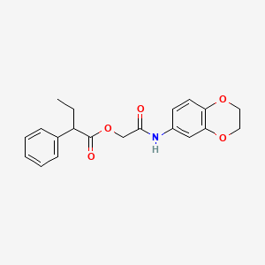 molecular formula C20H21NO5 B2640464 2-(2,3-Dihydro-1,4-benzodioxin-6-ylamino)-2-oxoethyl 2-phenylbutanoate CAS No. 1008211-13-9