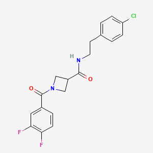 molecular formula C19H17ClF2N2O2 B2640476 N-[2-(4-chlorophenyl)ethyl]-1-(3,4-difluorobenzoyl)azetidine-3-carboxamide CAS No. 1334370-90-9