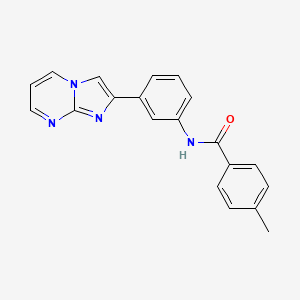 molecular formula C20H16N4O B2640485 N-(3-{IMIDAZO[1,2-A]PYRIMIDIN-2-YL}PHENYL)-4-METHYLBENZAMIDE CAS No. 847387-53-5