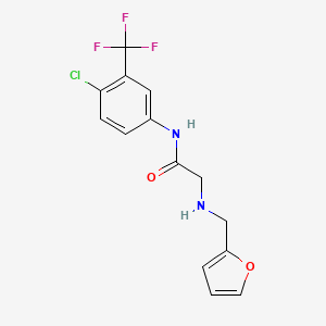 molecular formula C14H12ClF3N2O2 B2640516 N-[4-Chloro-3-(trifluoromethyl)phenyl]-2-[(furan-2-ylmethyl)amino]acetamide CAS No. 900641-80-7