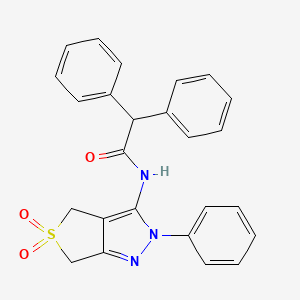 molecular formula C25H21N3O3S B2640537 N-{5,5-dioxo-2-phenyl-2H,4H,6H-5lambda6-thieno[3,4-c]pyrazol-3-yl}-2,2-diphenylacetamide CAS No. 681266-14-8