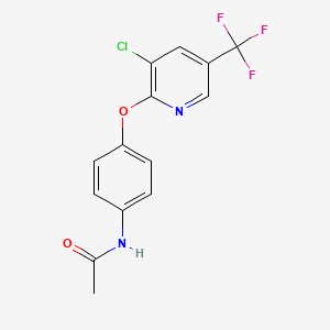 molecular formula C14H10ClF3N2O2 B2640546 N-(4-(3-Chloro-5-(trifluoromethyl)-2-pyridyloxy)phenyl)ethanamide CAS No. 937604-89-2