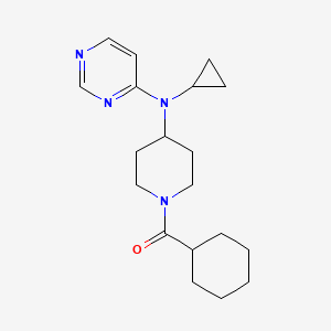 molecular formula C19H28N4O B2640559 N-(1-cyclohexanecarbonylpiperidin-4-yl)-N-cyclopropylpyrimidin-4-amine CAS No. 2415455-59-1
