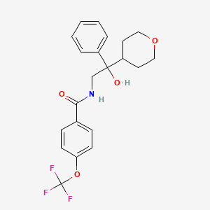 molecular formula C21H22F3NO4 B2640579 N-[2-hydroxy-2-(oxan-4-yl)-2-phenylethyl]-4-(trifluoromethoxy)benzamide CAS No. 2034239-36-4
