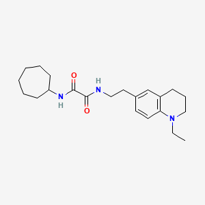 molecular formula C22H33N3O2 B2640595 N'-cycloheptyl-N-[2-(1-ethyl-1,2,3,4-tetrahydroquinolin-6-yl)ethyl]ethanediamide CAS No. 955610-44-3