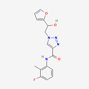 molecular formula C16H15FN4O3 B2640610 N-(3-fluoro-2-methylphenyl)-1-(2-(furan-2-yl)-2-hydroxyethyl)-1H-1,2,3-triazole-4-carboxamide CAS No. 2034478-32-3