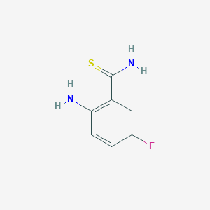 molecular formula C7H7FN2S B2640622 2-amino-5-fluorobenzene-1-carbothioamide CAS No. 1108656-96-7