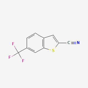 molecular formula C10H4F3NS B2640629 6-(Trifluoromethyl)benzothiophene-2-carbonitrile CAS No. 2121264-35-3