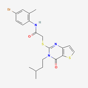molecular formula C20H22BrN3O2S2 B2640653 N-(4-bromo-2-methylphenyl)-2-{[3-(3-methylbutyl)-4-oxo-3,4-dihydrothieno[3,2-d]pyrimidin-2-yl]sulfanyl}acetamide CAS No. 1260622-99-8