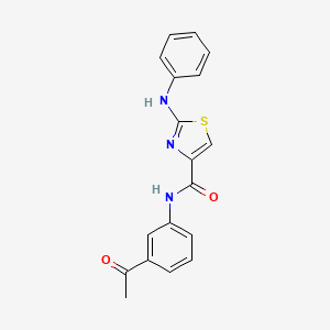 molecular formula C18H15N3O2S B2640655 N-(3-acetylphenyl)-2-(phenylamino)thiazole-4-carboxamide CAS No. 1171367-11-5