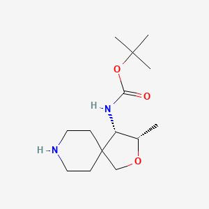 molecular formula C14H26N2O3 B2640664 tert-butyl N-[(3S,4S)-3-methyl-2-oxa-8-azaspiro[4.5]decan-4-yl]carbamate CAS No. 2098564-18-0