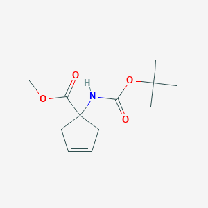 molecular formula C12H19NO4 B2640676 Methyl 1-((tert-butoxycarbonyl)amino)cyclopent-3-enecarboxylate CAS No. 288303-88-8