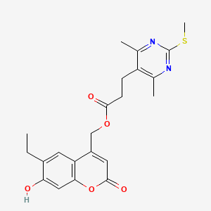 (6-ethyl-7-hydroxy-2-oxo-2H-chromen-4-yl)methyl 3-[4,6-dimethyl-2-(methylsulfanyl)pyrimidin-5-yl]propanoate