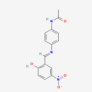 molecular formula C15H13N3O4 B2640690 N-{4-[(E)-[(2-HYDROXY-5-NITROPHENYL)METHYLIDENE]AMINO]PHENYL}ACETAMIDE CAS No. 316135-80-5