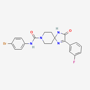 molecular formula C20H18BrFN4O2 B2640691 N-(4-bromophenyl)-2-(3-fluorophenyl)-3-oxo-1,4,8-triazaspiro[4.5]dec-1-ene-8-carboxamide CAS No. 1189859-72-0