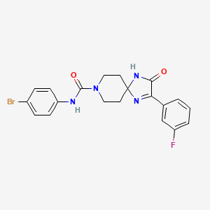 N-(4-bromophenyl)-2-(3-fluorophenyl)-3-oxo-1,4,8-triazaspiro[4.5]dec-1-ene-8-carboxamide
