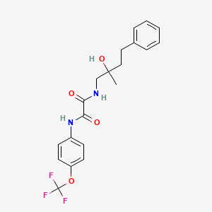 molecular formula C20H21F3N2O4 B2640693 N'-(2-hydroxy-2-methyl-4-phenylbutyl)-N-[4-(trifluoromethoxy)phenyl]ethanediamide CAS No. 1286711-86-1
